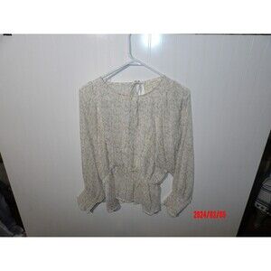 Grade & Gather Wm Med Blouse Shirt‎ Ivor/ Yellow Satin Open Back Elastic Waist